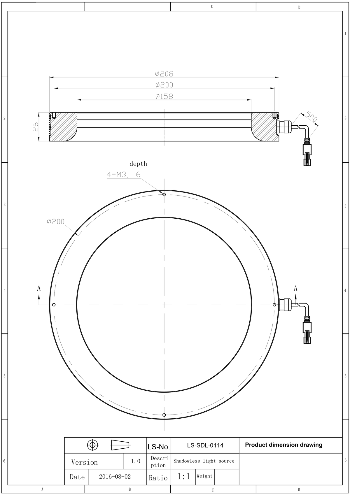 LS-SDL-0114 dimensions (mm)