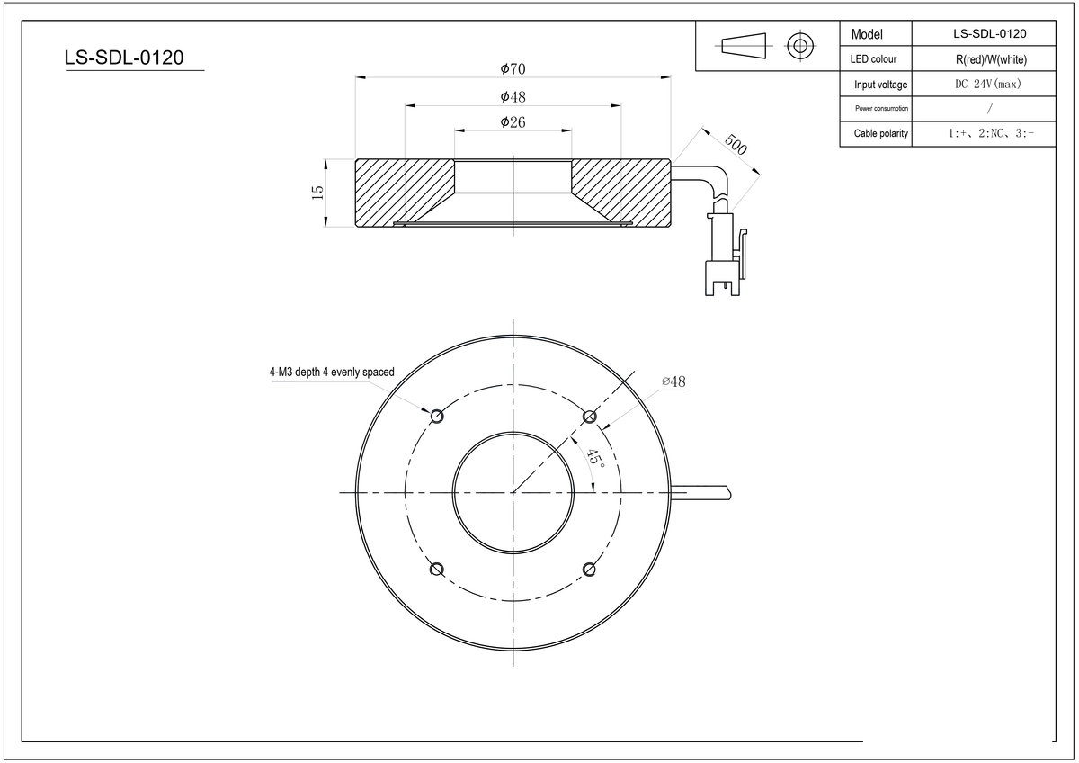 LS-SDL-0120 dimensions (mm)