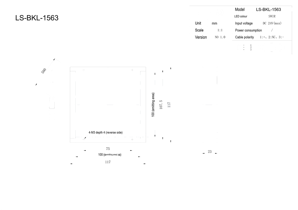 LS-BKL-1563 dimensions (mm)