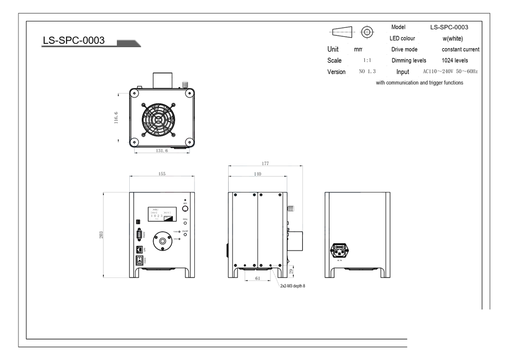LS-SPC-0003 dimensions (mm)