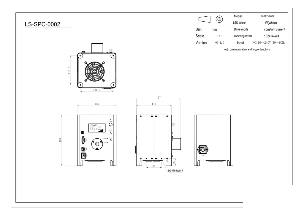 LS-SPC-0002 dimensions (mm)