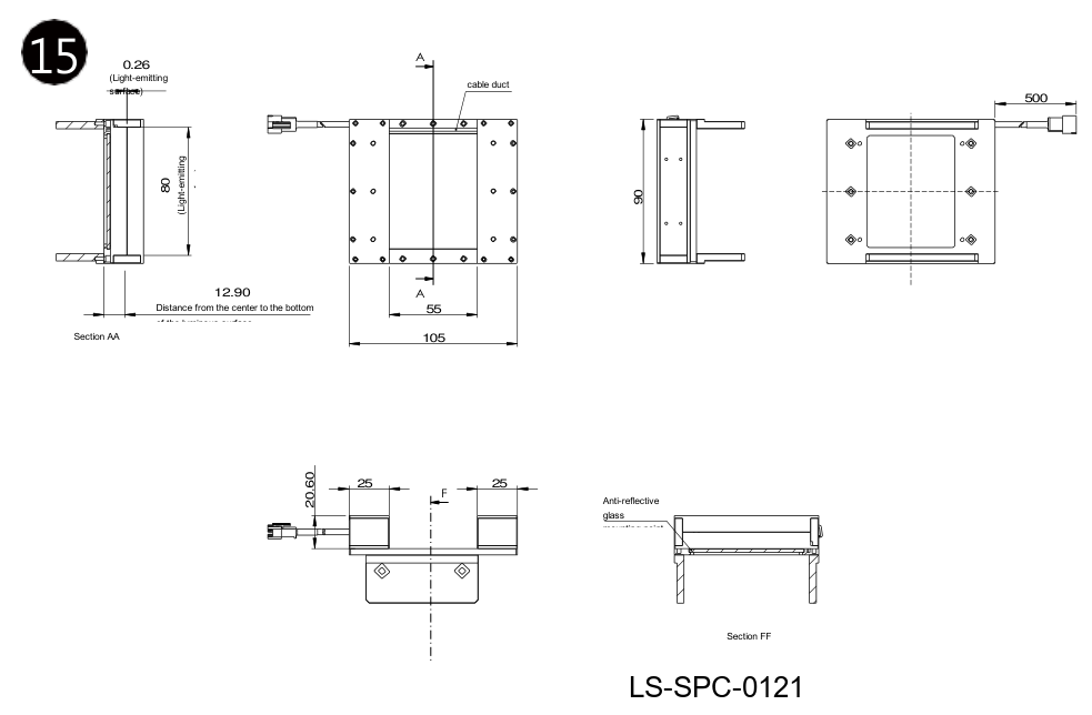 LS-SPC-0121 dimensions (mm)