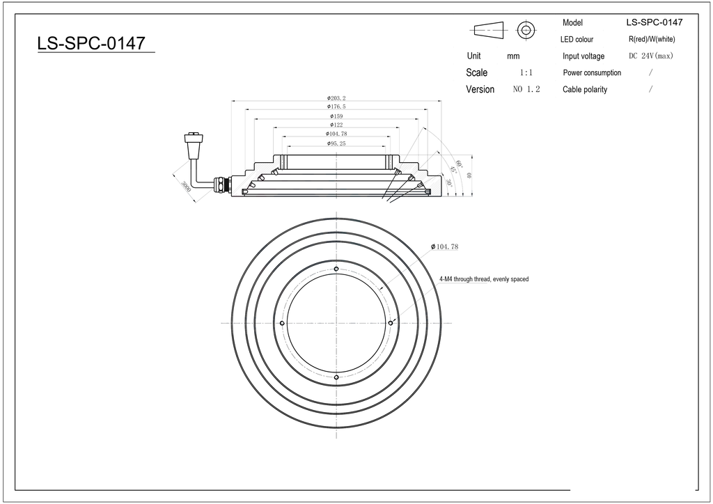 LS-SPC-0147 dimensions (mm)