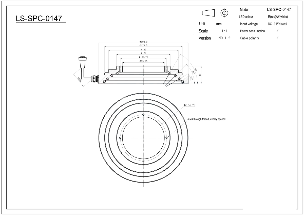 LS-SPC-0147 dimensions (mm)