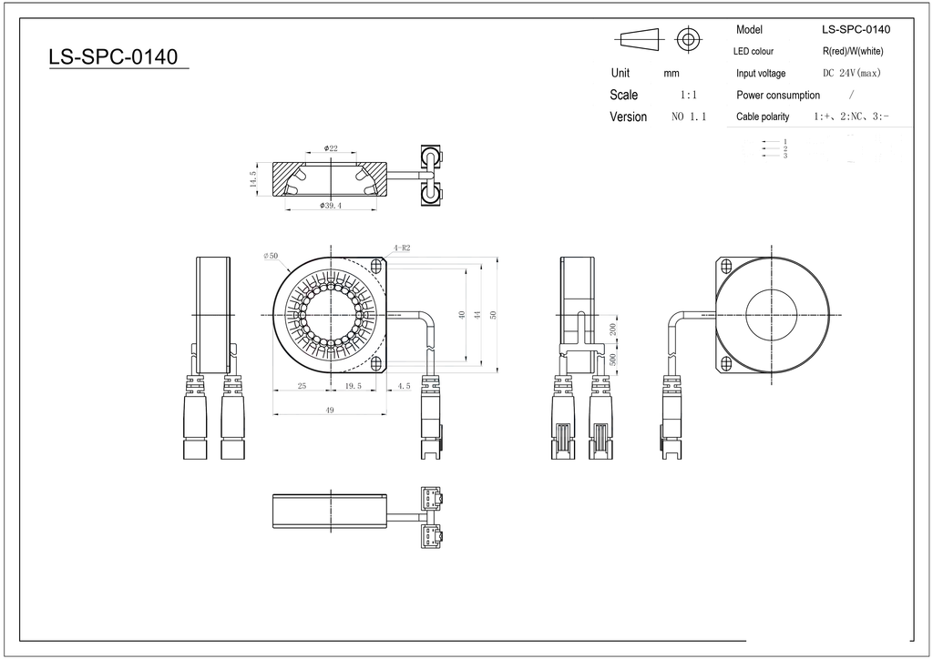 LS-SPC-0140 dimensions (mm)