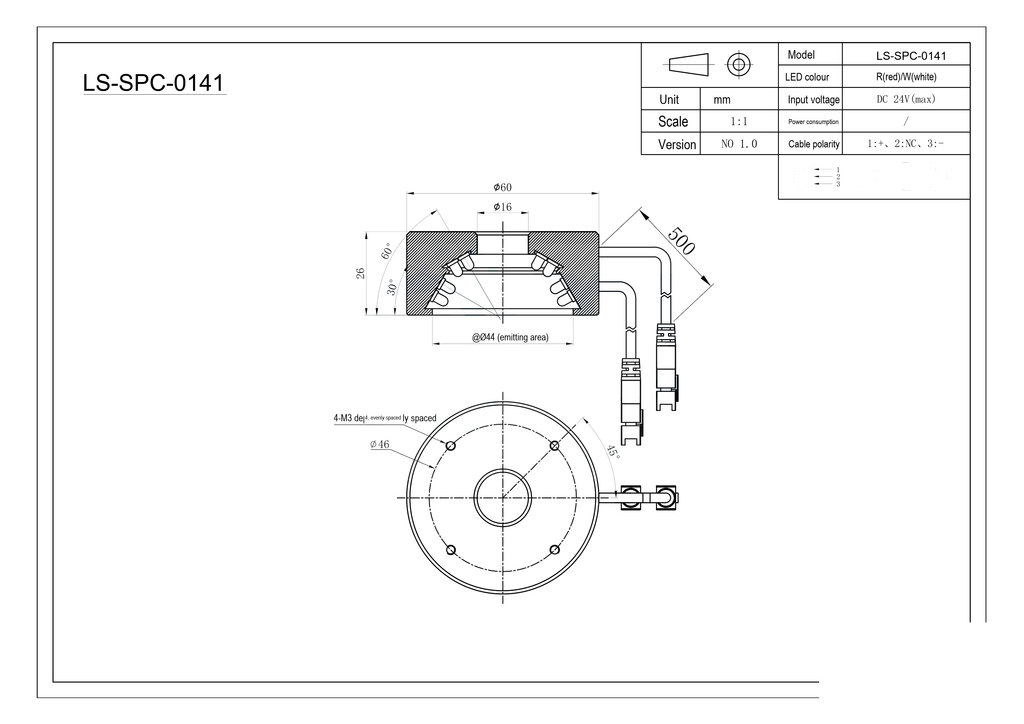 LS-SPC-0141 dimensions (mm)