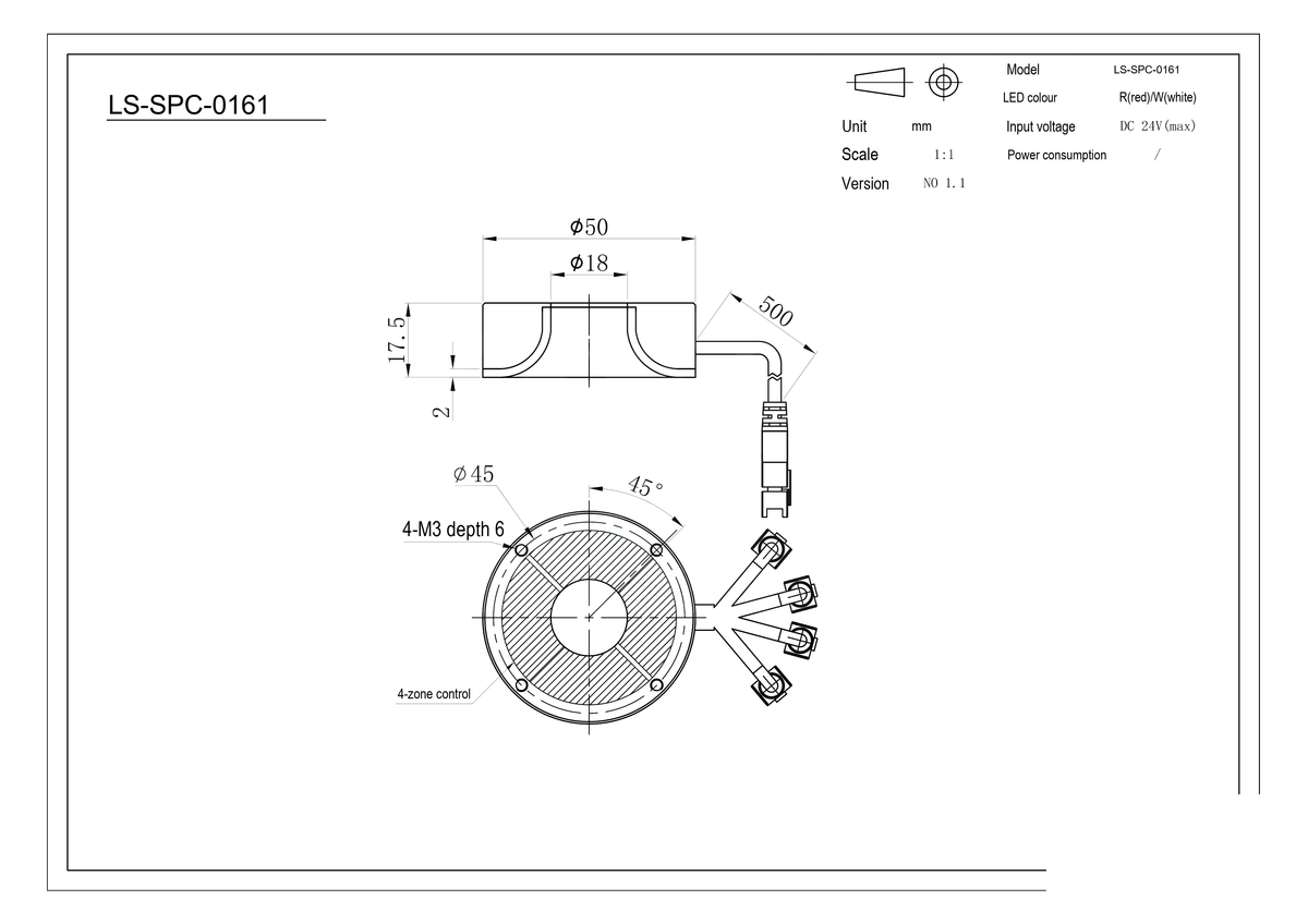 LS-SPC-0161 dimensions (mm)