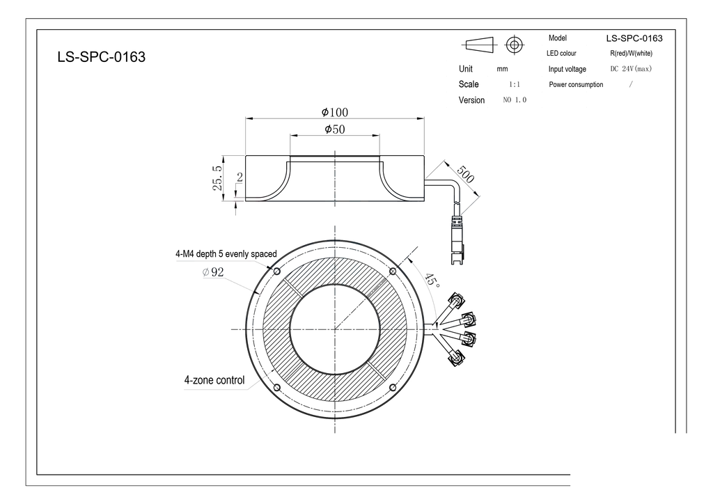 LS-SPC-0163 dimensions (mm)