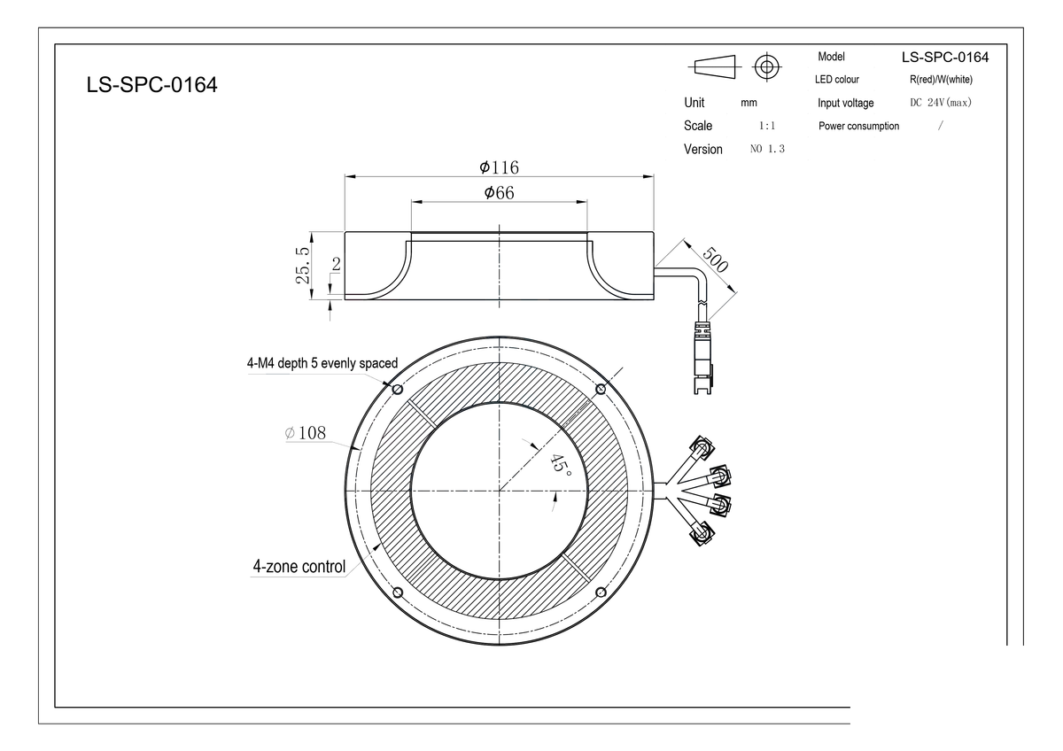 LS-SPC-0164 dimensions (mm)