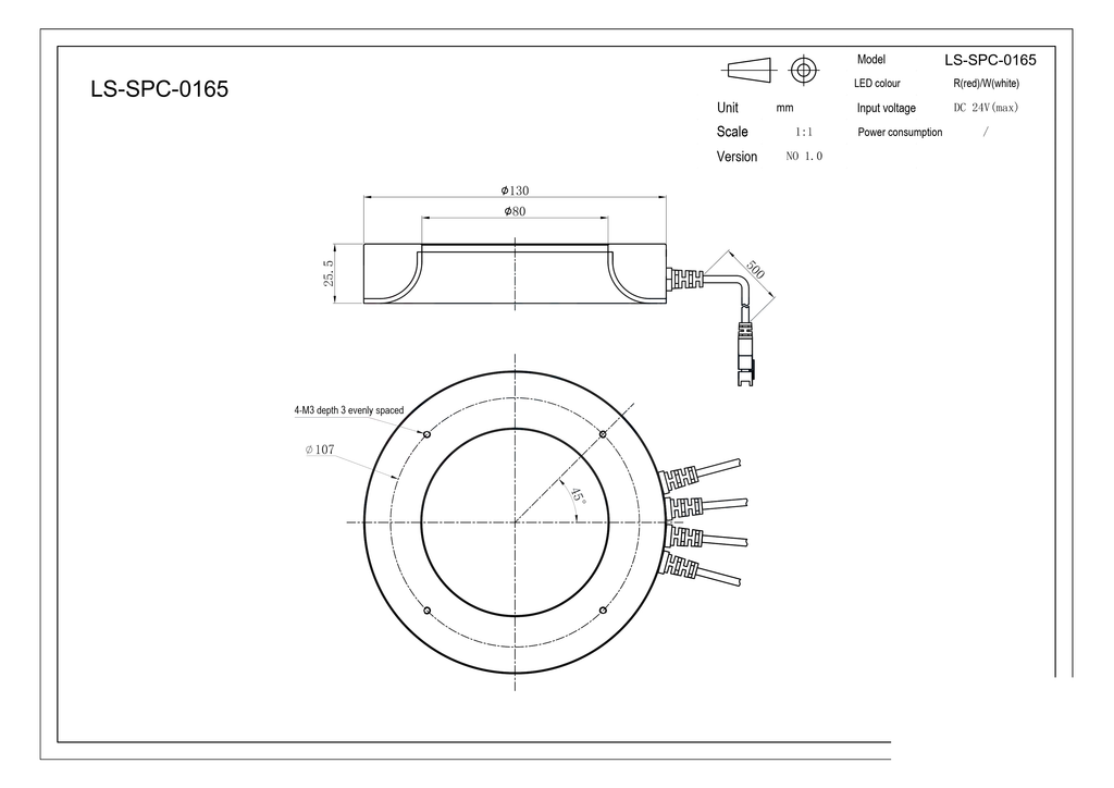 LS-SPC-0165 dimensions (mm)
