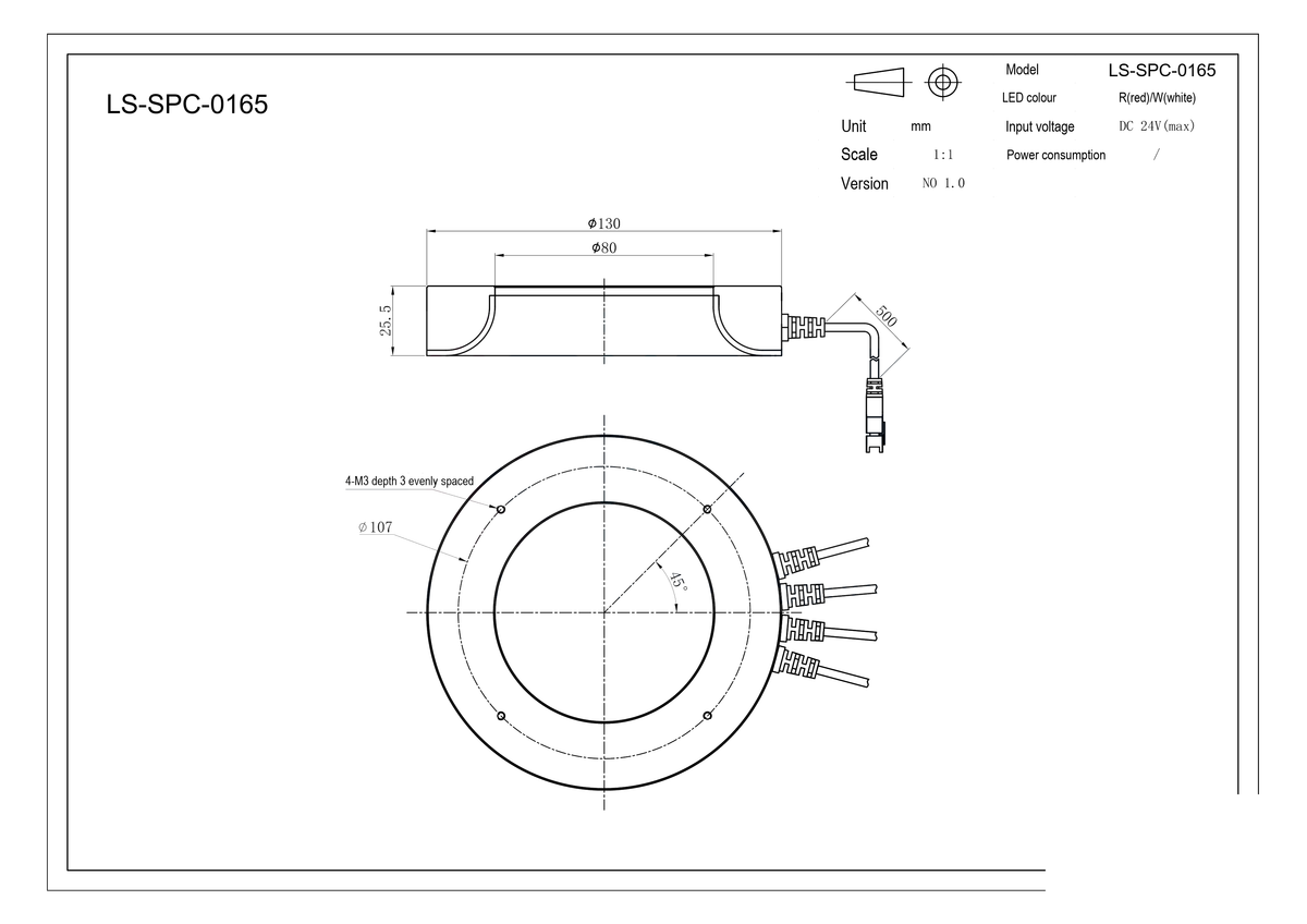 LS-SPC-0165 dimensions (mm)