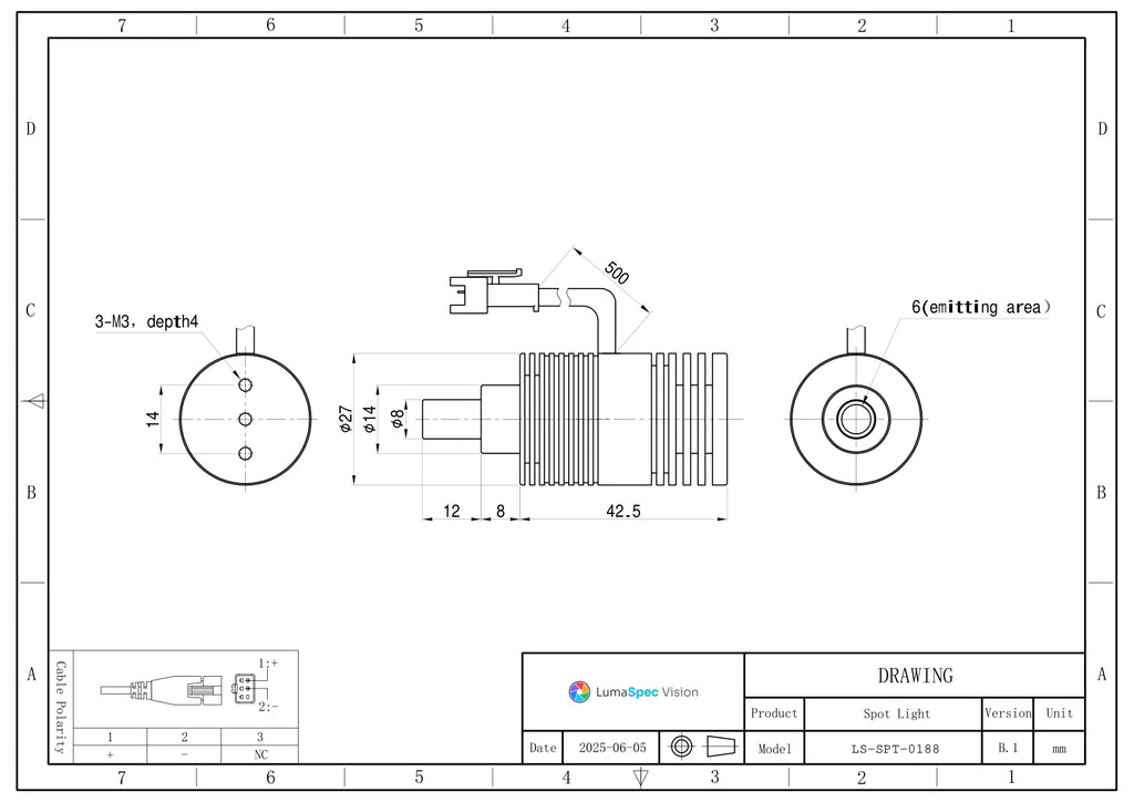 LS-SPT-0188 dimensions (mm)
