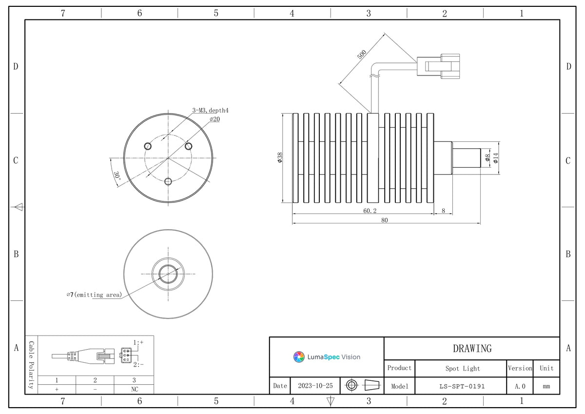 LS-SPT-0191 dimensions (mm)
