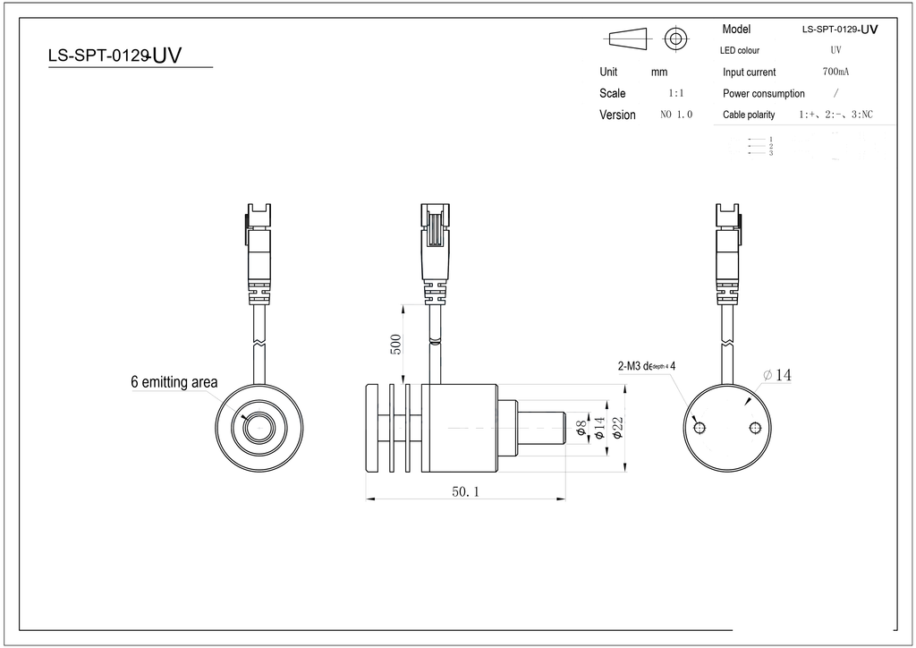 LS-SPT-0129 dimensions (mm)
