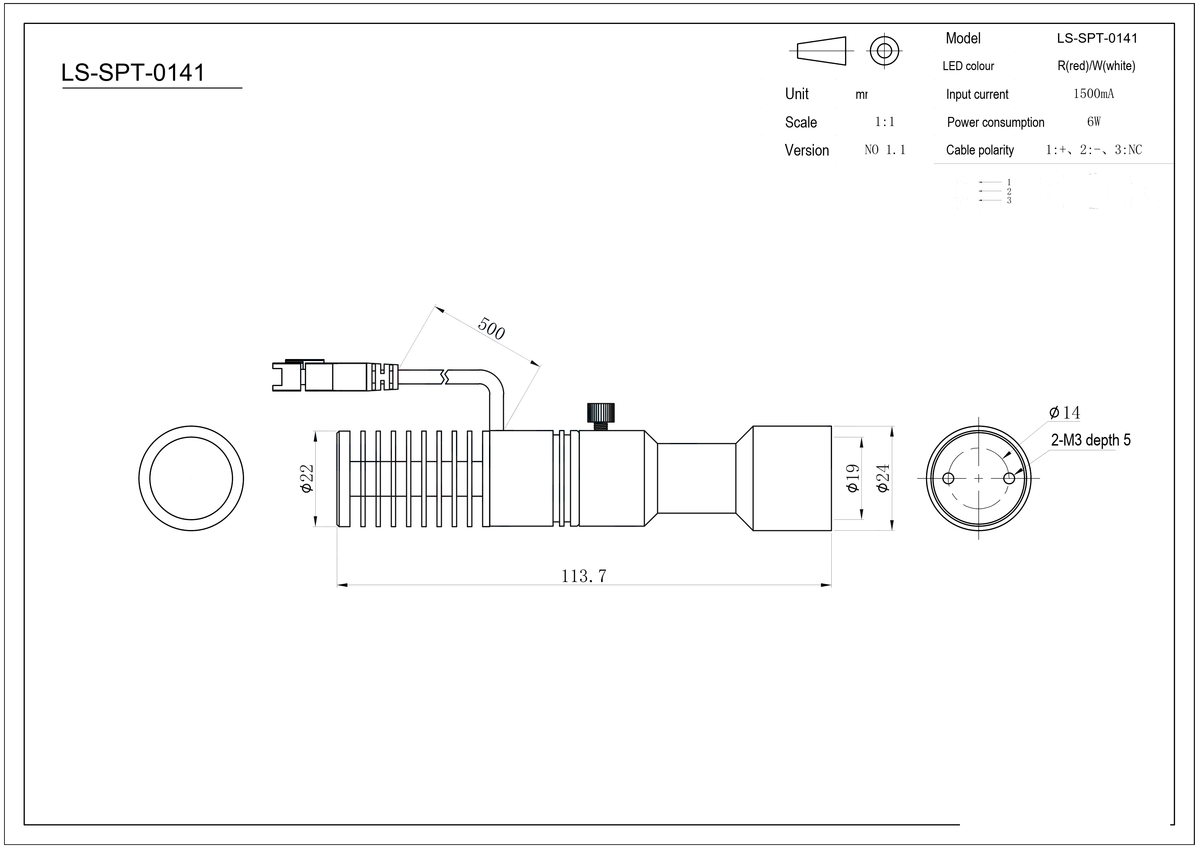 LS-SPT-0141 dimensions (mm)