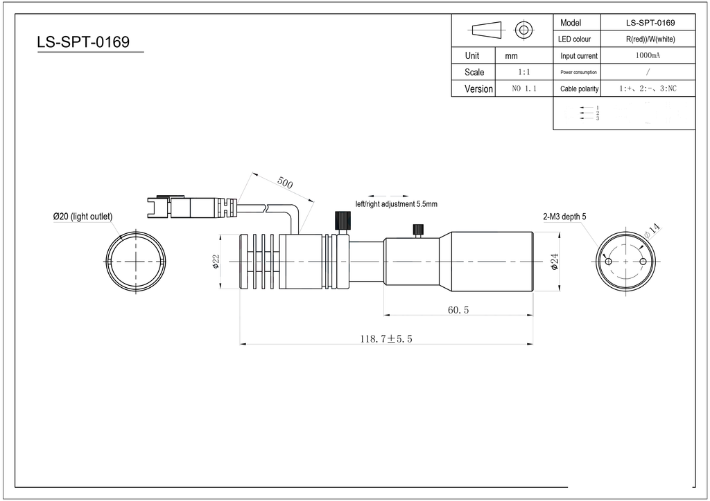 LS-SPT-0169 dimensions (mm)
