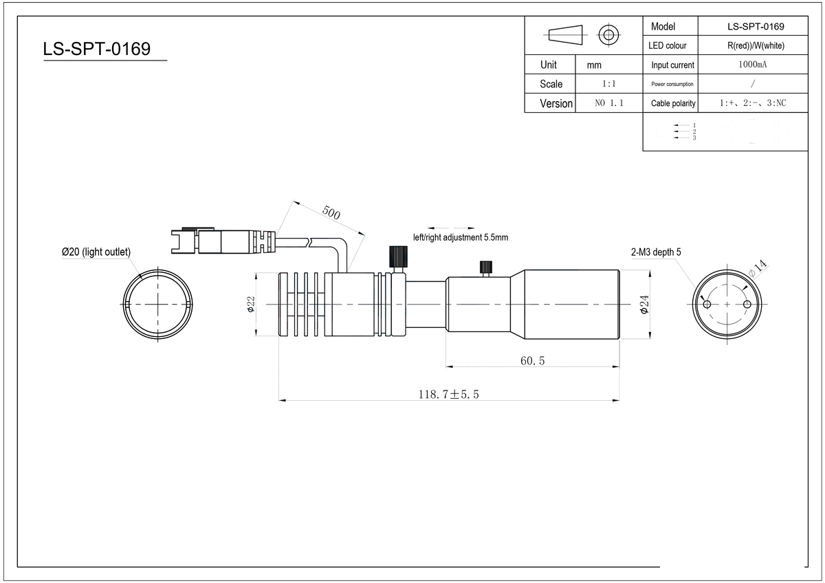LS-SPT-0169 dimensions (mm)