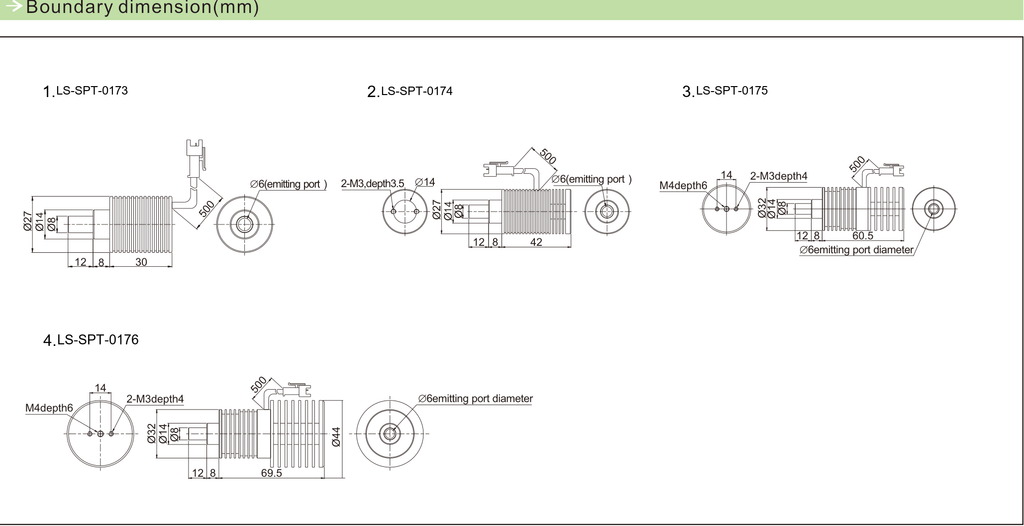 LS-SPT-0173 dimensions (mm)
