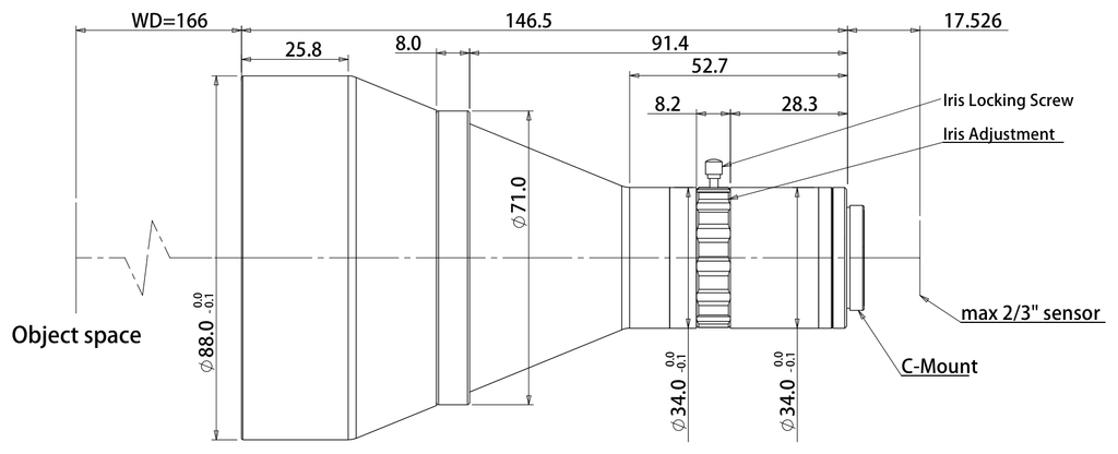LS-TCL-2414 dimensions (mm)