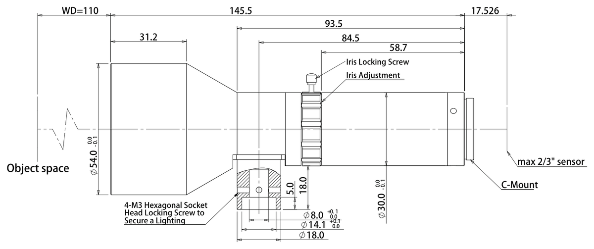 LS-TCL-2413 dimensions (mm)