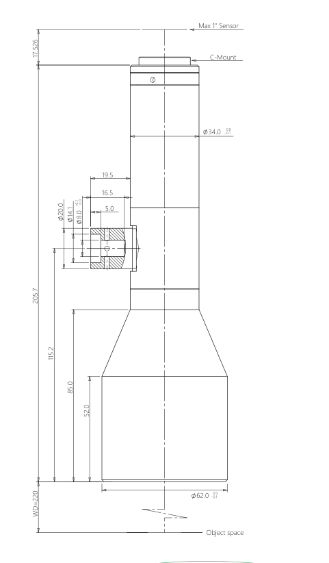 LS-TCL-2422 dimensions (mm)