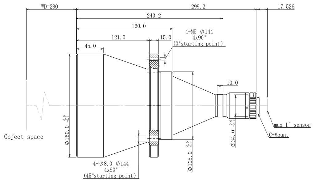 LS-TCL-2452 dimensions (mm)