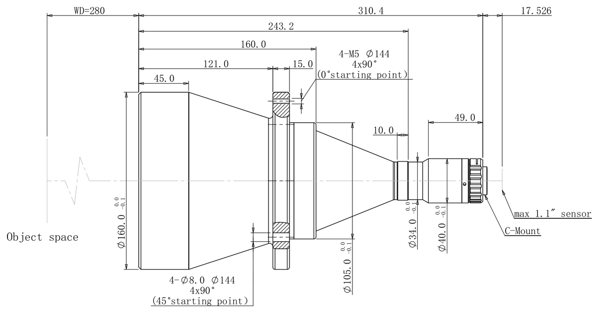 LS-TCL-2481 dimensions (mm)