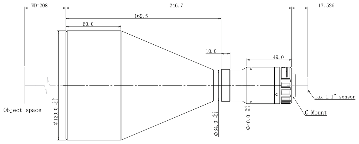 LS-TCL-2470 dimensions (mm)