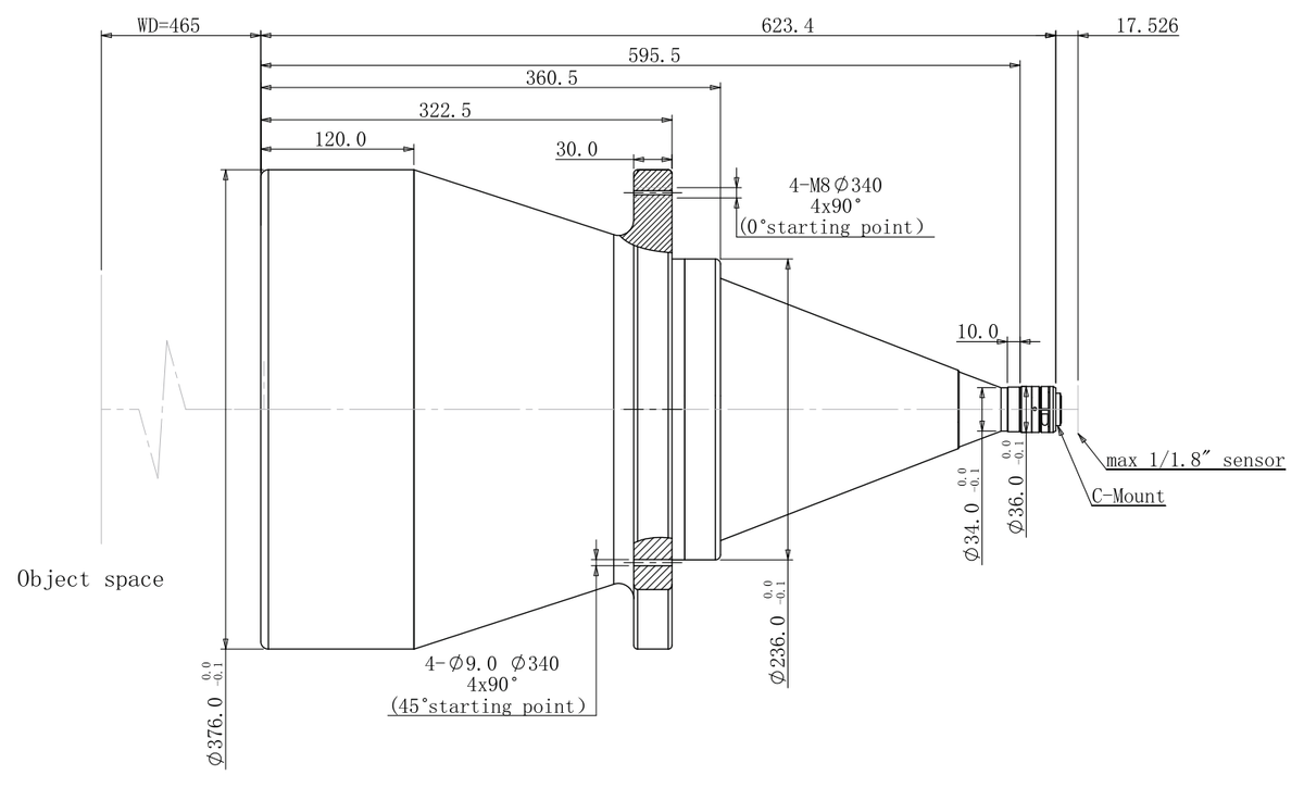 LS-TCL-2520 dimensions (mm)