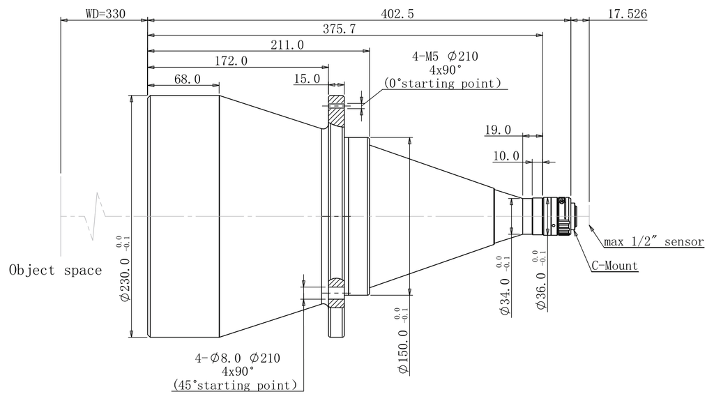 LS-TCL-2553 dimensions (mm)