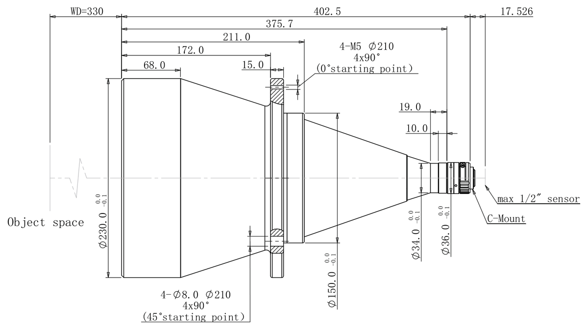 LS-TCL-2553 dimensions (mm)
