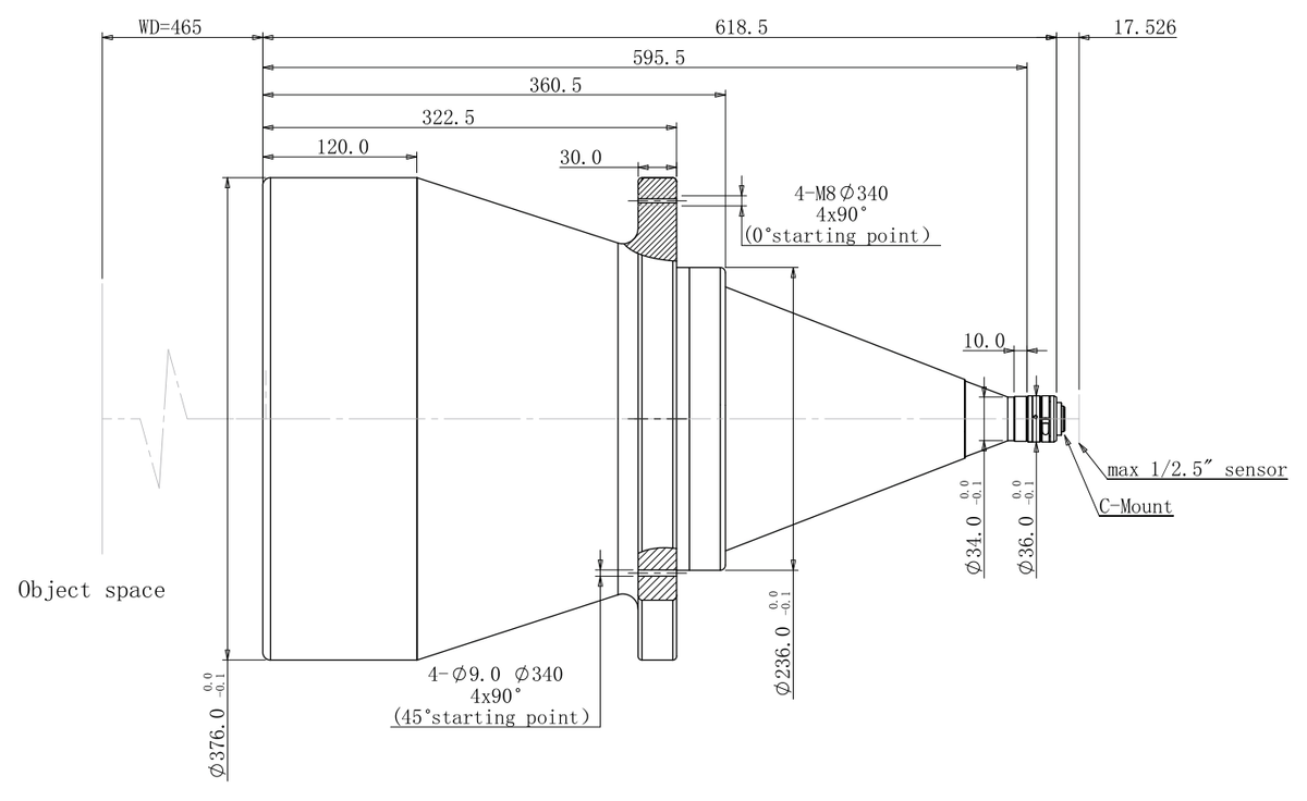 LS-TCL-2592 dimensions (mm)