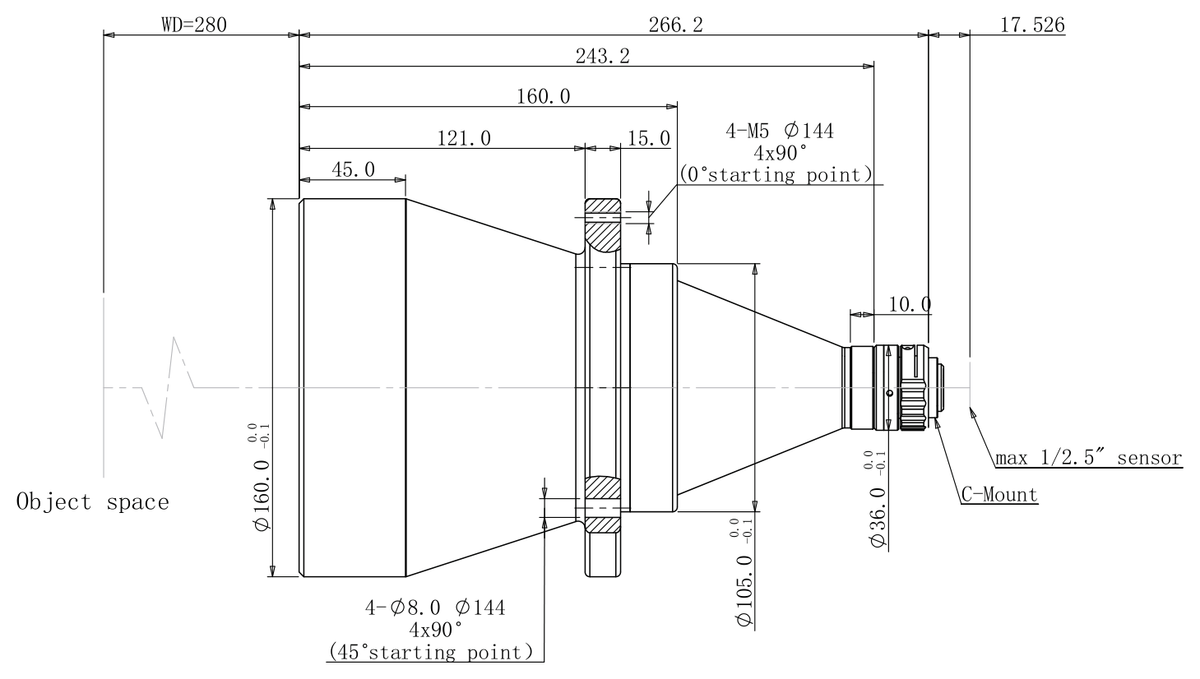 LS-TCL-2584 dimensions (mm)