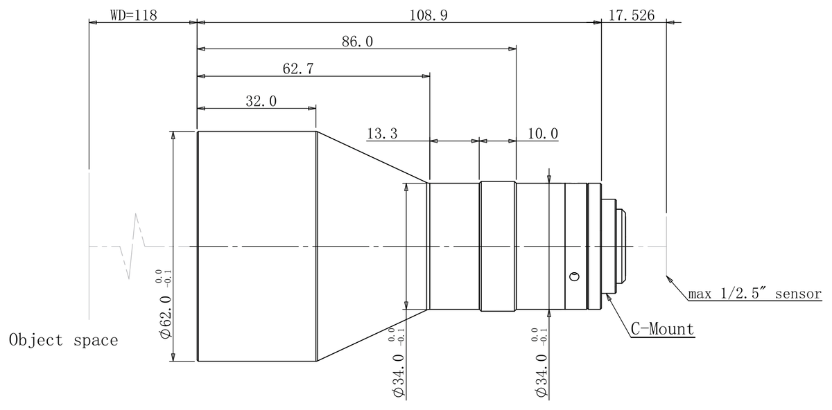 LS-TCL-2571 dimensions (mm)