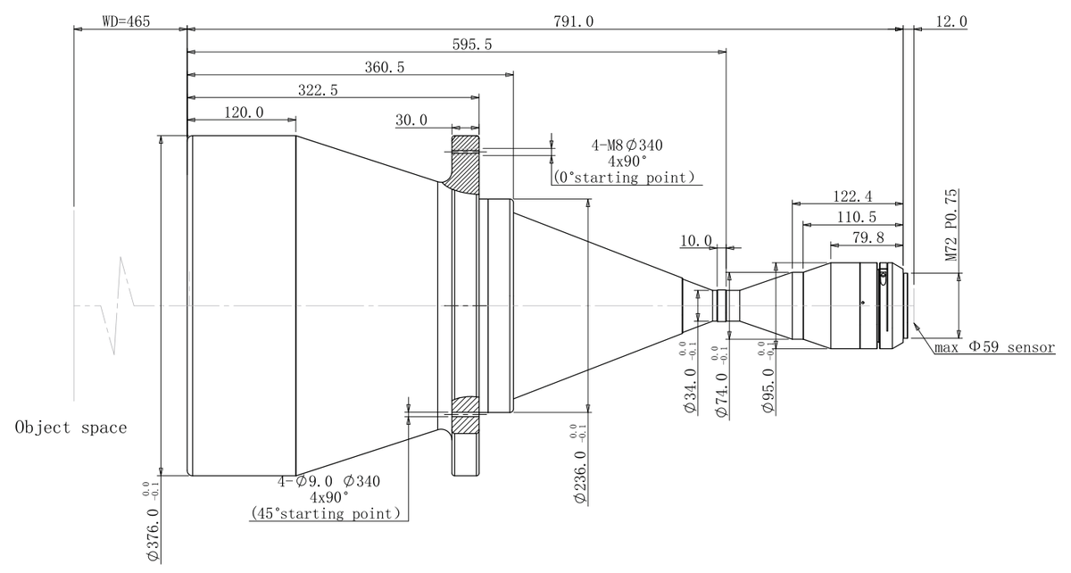 LS-TCL-2624 dimensions (mm)