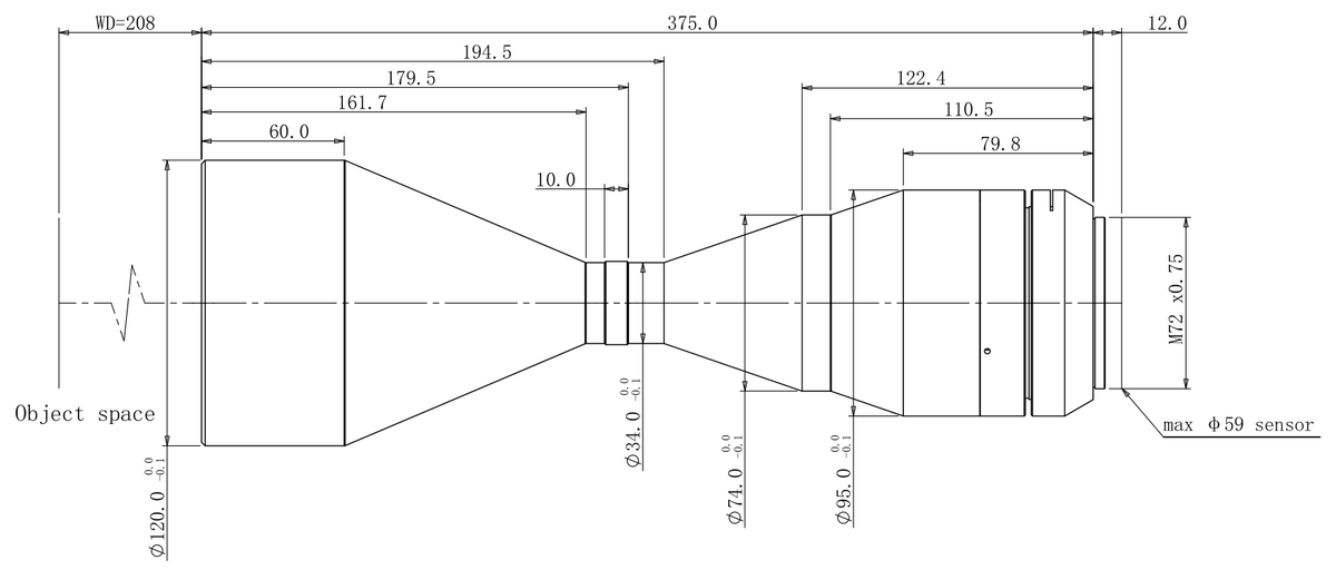 LS-TCL-2616 dimensions (mm)