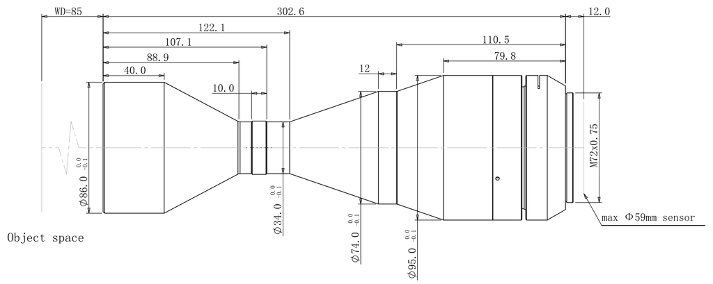 LS-TCL-2610 dimensions (mm)