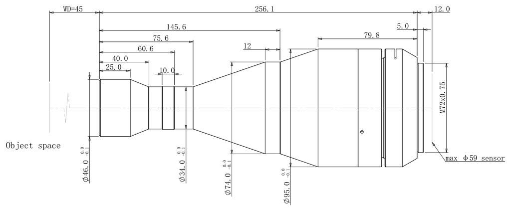 LS-TCL-2604 dimensions (mm)