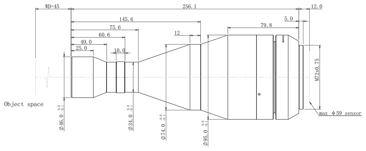 LS-TCL-2604 dimensions (mm)