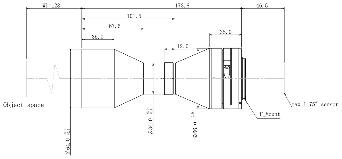 LS-TCL-2642 dimensions (mm)