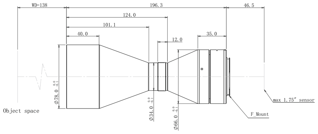 LS-TCL-2638 dimensions (mm)