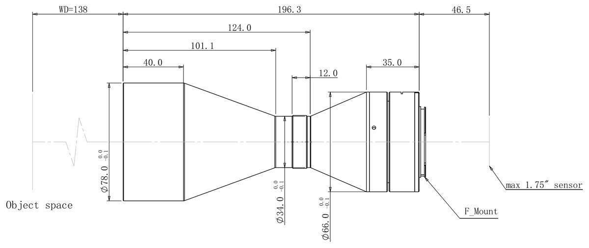 LS-TCL-2638 dimensions (mm)