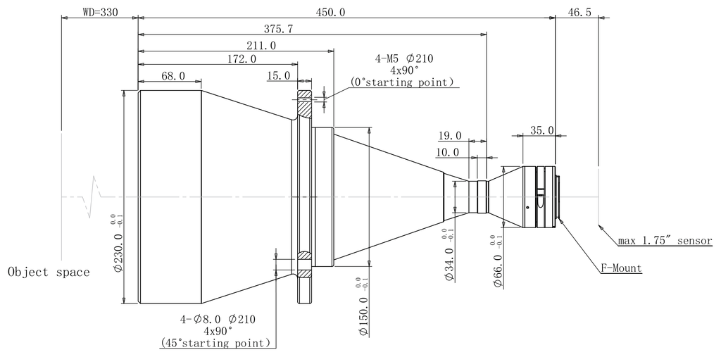 LS-TCL-2629 dimensions (mm)