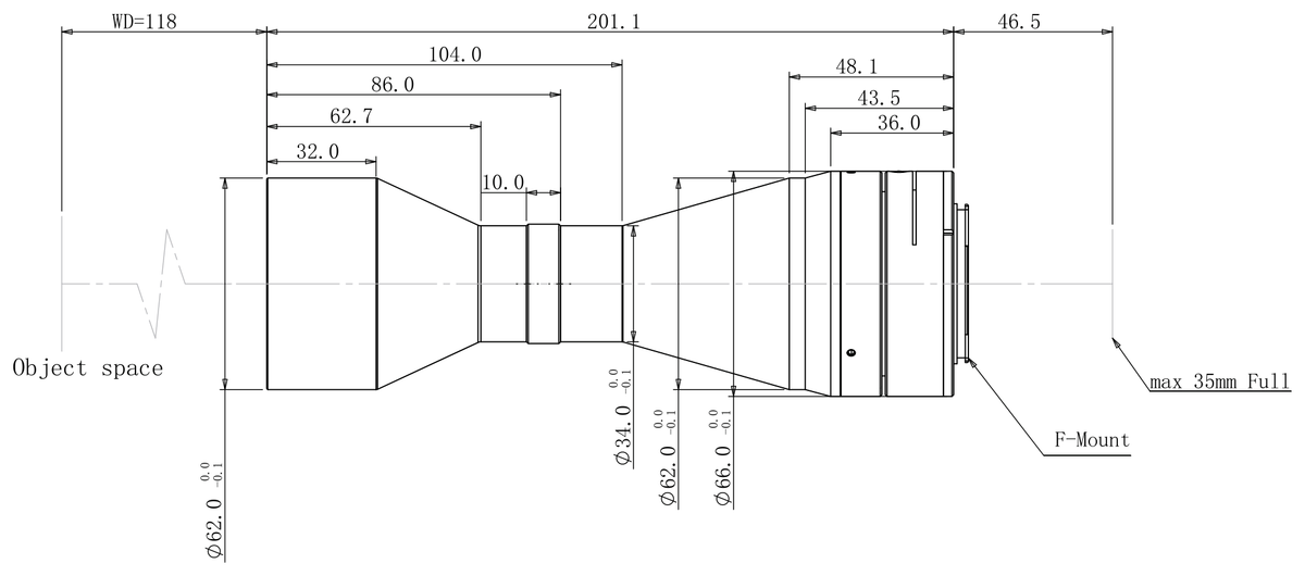 LS-TCL-2744 dimensions (mm)