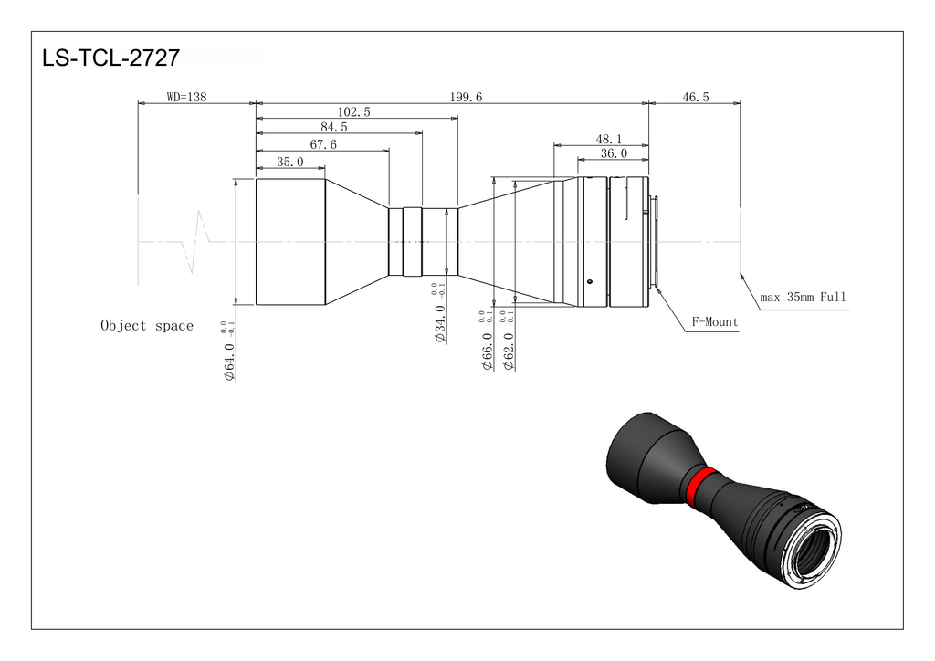 LS-TCL-2727 dimensions (mm)