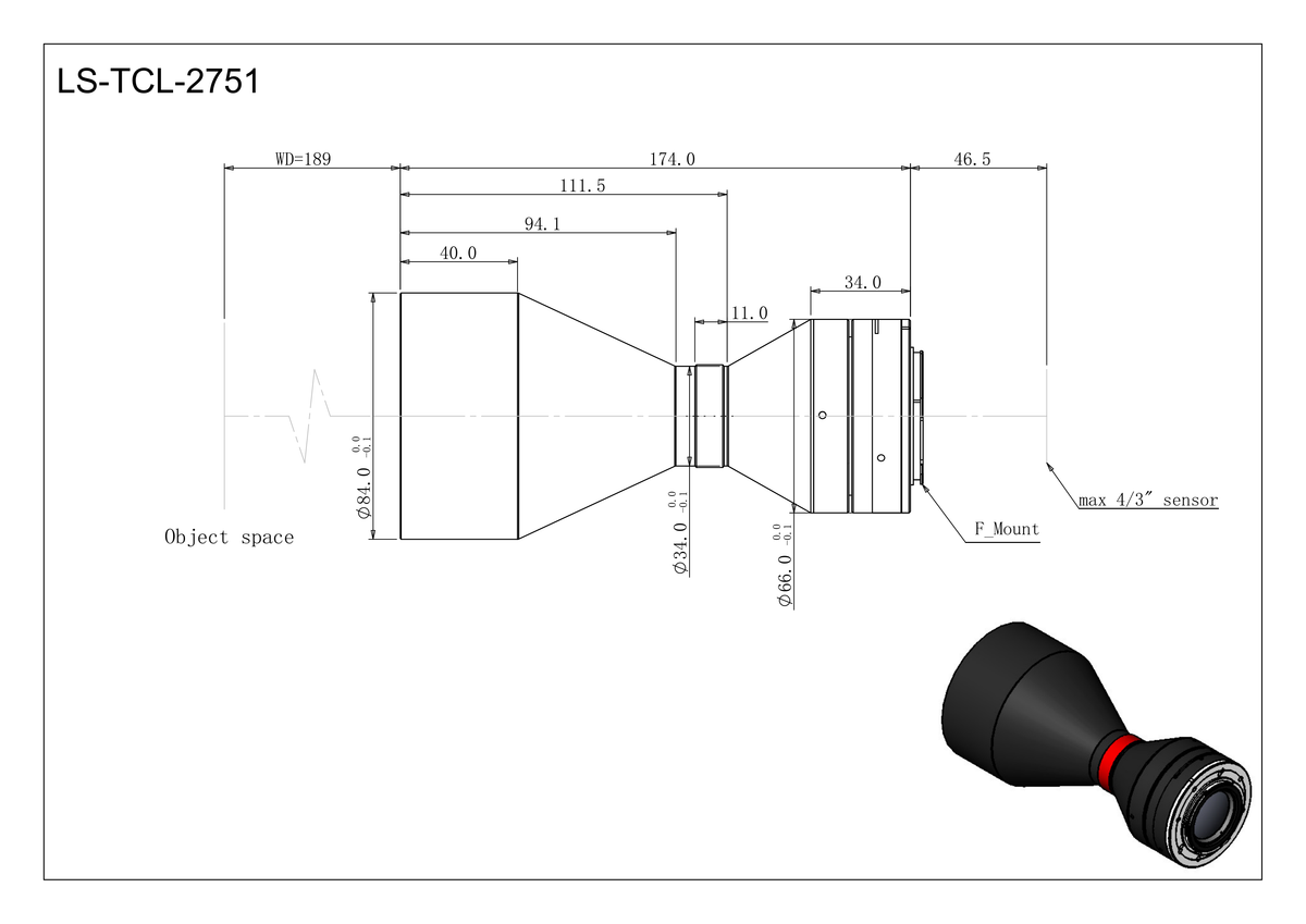 LS-TCL-2751 dimensions (mm)