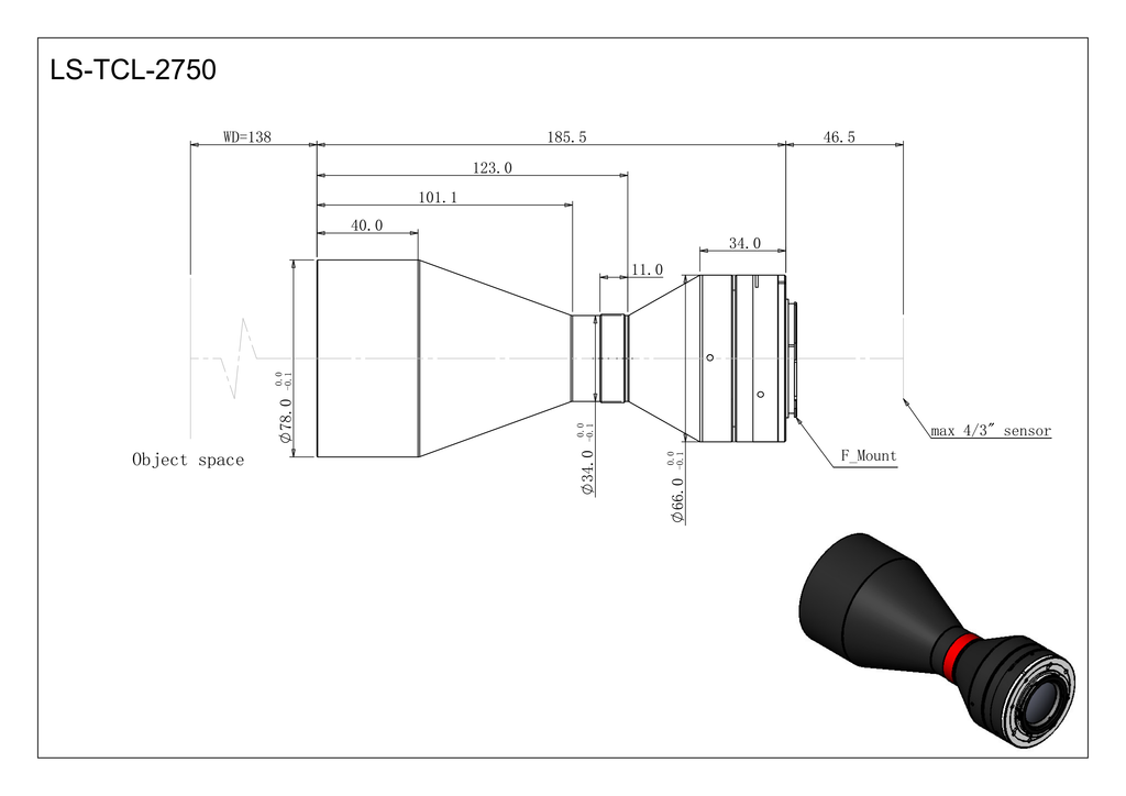 LS-TCL-2750 dimensions (mm)