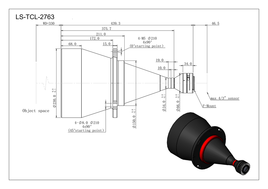 LS-TCL-2763 dimensions (mm)