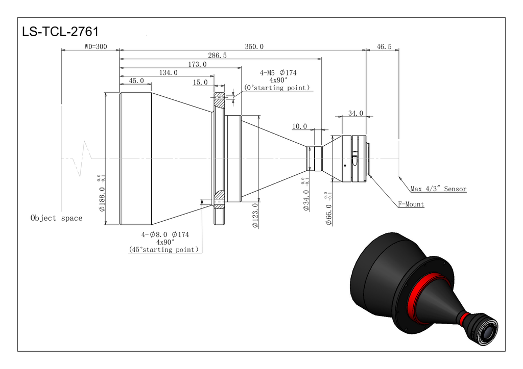 LS-TCL-2761 dimensions (mm)