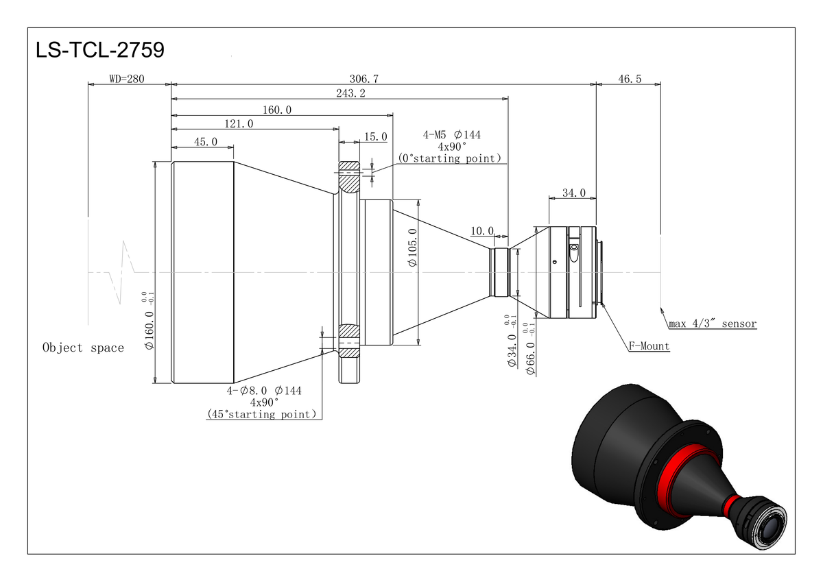 LS-TCL-2759 dimensions (mm)